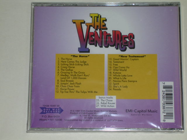 画像: THE VENTURES - THE HORSE + NEW TESTAMENT ( 2 in 1+ BONUS TRACK: Last Chance?? ) / 1997 US SEALED   CD 