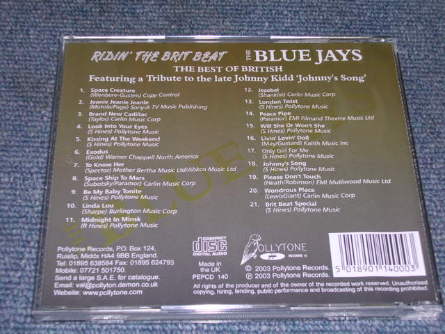 画像: THE BLUE JAYS - RIDIN' THE BRIT BEAT  ( Sound Like CLIFF & THE SHADOWS )  / 2003  UK  Brand New CD 