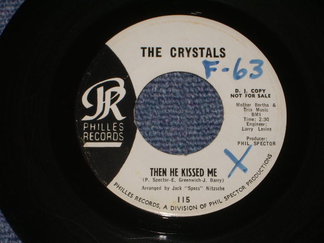 画像1: THE CRYSTALS - THEN HE KISSED ME (  BLUE LABEL  Ex++/Ex++) / 1963 US ORIGINAL 7" SINGLE 