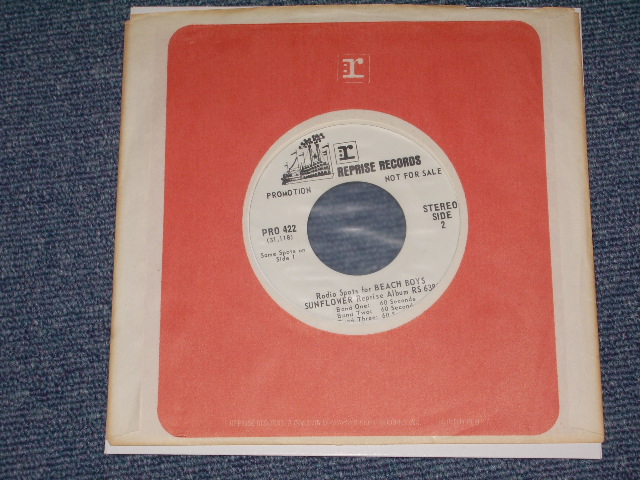 画像: THE BEACH BOYS - Radio Spots for BEACH BOYS SUNFLOWER Reprise Album RS-6382 / 1970 US ORIGINAL Promo Only 7"Single