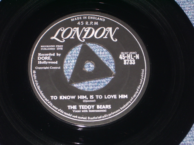 画像1: TEDDY BEARS - TO KNOW HIM, IS TO LOVE HIM  ( 1st Single: Ex /Ex- ) / 1958 UK ORIGINAL  7" SINGLE 