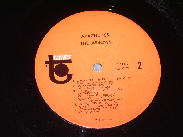 画像: THE ARROWS - APACHE '65 ( Ex++/MINT- : Matrix # F5/F5 ) / 1965 US ORIGINAL MONO LP