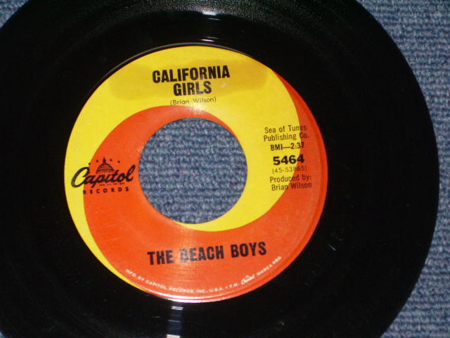 画像: THE BEACH BOYS - CALIFORNIA GIRLS  ( MISS LBEL Same on BOTH LABEL  GRAY  LOGO TITLE COVER : STRAIGHT-CUT Cover : MATRIX  F7/B8???M??? : Ex++/Ex++ ) / 1965 US ORIGINAL 7" SINGLE With PICTURE SLEEVE 