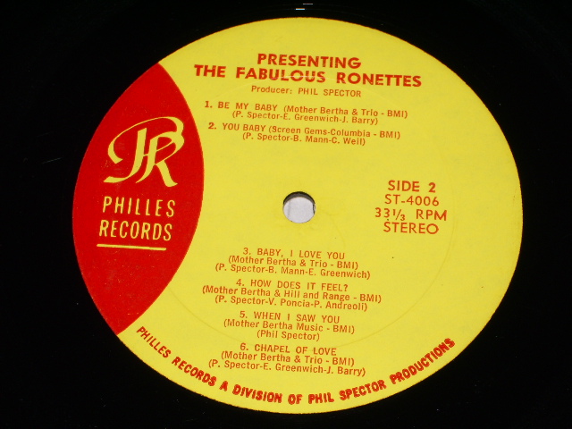 画像: RONETTES -  ...PRESENTING THE FABULOUS RONETTES  / 1964 US Original  STEREO LP 