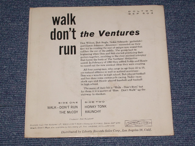 画像: THE VENTURES - WALK-DON'T RUN ( Matrix Number DX-03-3/DX-04-2) / 1960 US ORIGINAL 7"45EP + PICTURE SLEEVE