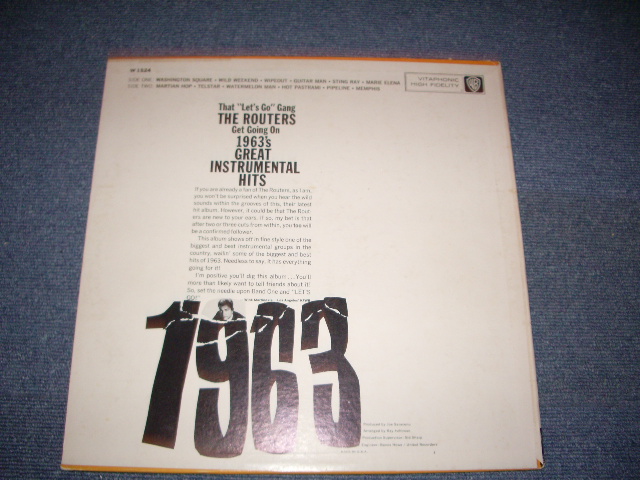 画像: The ROUTERS -  1963 GREAT INSTRUMENTAL HITS   (  Ex /Ex+ ) / 1964 US ORIGINAL MONO  LP