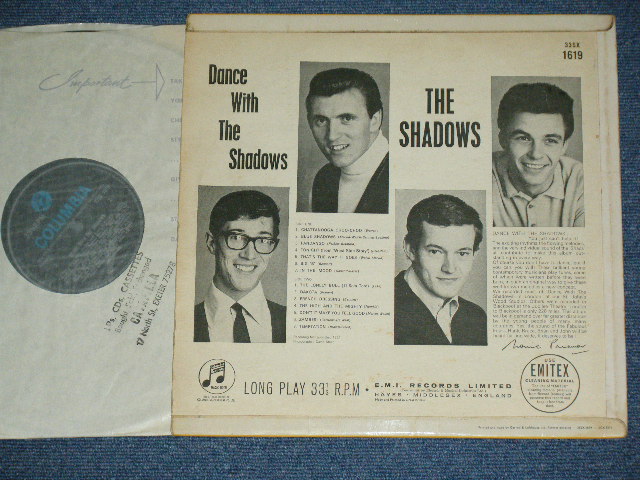 画像: THE SHADOWS - DANCE WITH THE SHADOWS ( Ex++/MINT-  ) / 1964 UK ORIGINAL "BLUE Columbia " Label MONO LP 