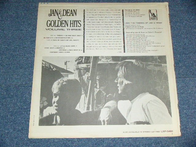 画像: JAN & DEAN -GOLDEN HITS VOL.3 ( Ex/Ex++ )  / 1966 US ORIGINAL MONO LP 
