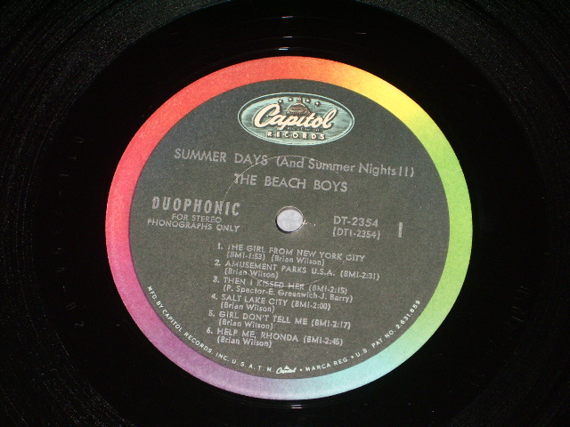 画像: The BEACH BOYS -SUMMER DAYS  ( Ex++/Ex+++ : Matrix #  B-2/B-2 ) / 1965 US ORIGINAL STEREO DUOPHONIC Credit  LP