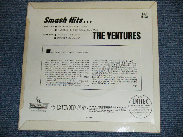 画像: THE VENTURES - SMASH HITS  / 1962 UK Original 7" EP With PICTURE SLEEVE 