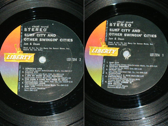 画像: JAN & DEAN - SURF CITY ( Ex++/Ex+ )  / 1963 US ORIGINAL STEREO  LP 