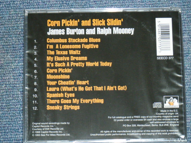画像: JAMES BURTON and RALPH MOONEY - CORN PICKIN' and SLICK SLIDIN'   / 1993 UK ORIGINAL Brand New Sealed CD 