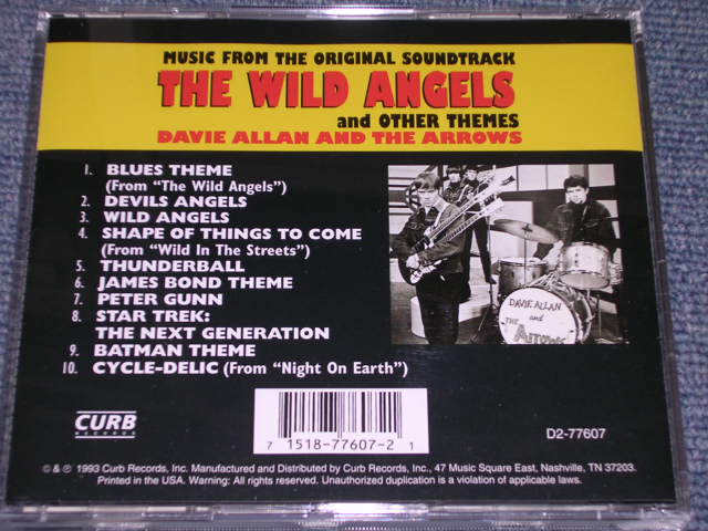 画像: DAVIE ALLAN & THE ARROWS : OST  - THE WILD ANGELS and OTHER THEMES  /1993 US Used  CD 