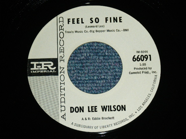 画像1: DON LEE WILSON -  FEEL SO FINE  (MINT-/MINT-)/ 1965 US ORIGINAL White  Label Promo 7"SINGLE
