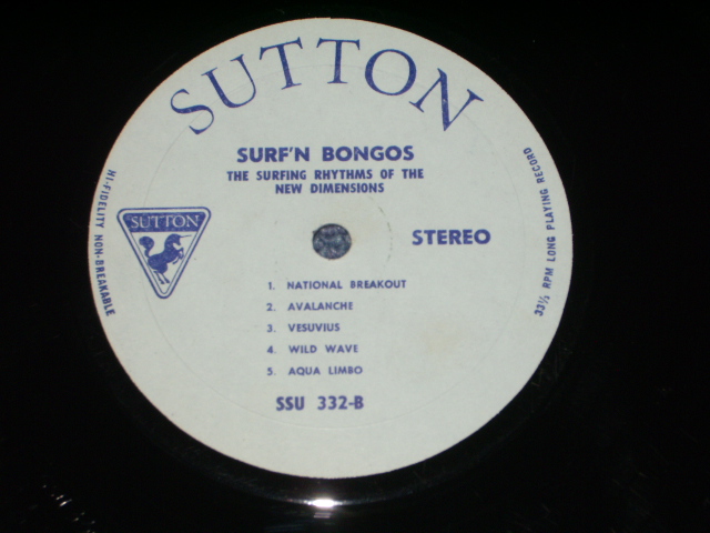 画像: THE NEW DIMENSIONS - SURFIN' BONGOS ( Ex/Ex+++) / 1963 US ORIGINAL Stereo  LP 