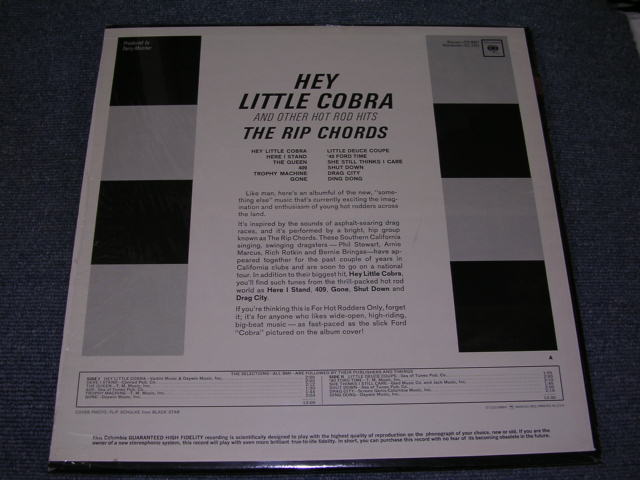 画像: THE RIP CHORDS - HEY LITTLE COBRA /  1964 US ORIGINAL MONO Brand New Sealed LP