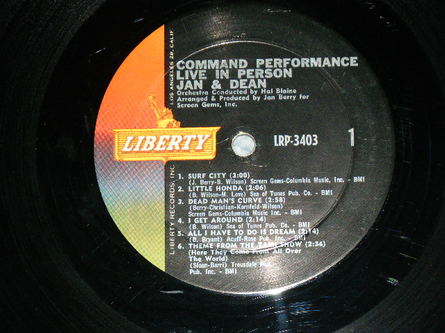 画像: JAN & DEAN - COMMAND PERFORMANCE : LIVE IN PERSON  ( Ex+/Ex+ )  / 1965 US ORIGINAL MONO   LP 