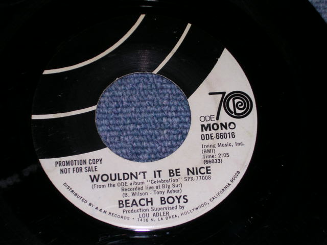 画像: THE BEACH BOYS - WOULDN'T IT BE NICE  / 1971 US ORIGINAL PROMO ONLY SAME FLIP 7" SINGLE 