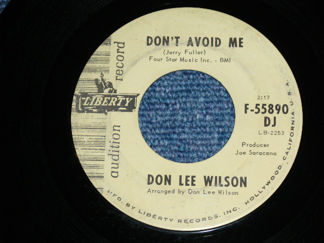 画像1: DON LEE WILSON - DON'T AVOID ME ( OLD STYLE LOGO ) (Ex/VG+++ ) / 1966 US ORIGINAL Audition Lbael Promo 7"SINGLE