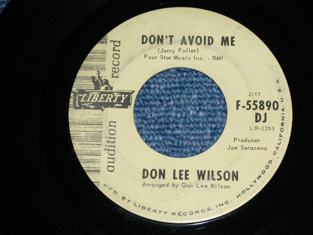 画像1: DON LEE WILSON - DON'T AVOID ME ( OLD STYLE LOGO ) (Ex/VG+++ ) / 1966 US ORIGINAL Audition Lbael Promo 7"SINGLE