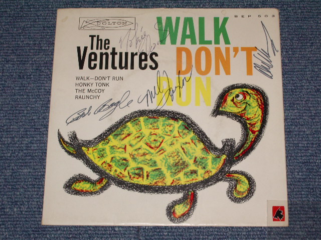 画像1: THE VENTURES - WALK-DON'T RUN   With AUTO GRAPHED SIGNED  / 1960 US ORIGINAL 7"EP + PICTURE SLEEVE