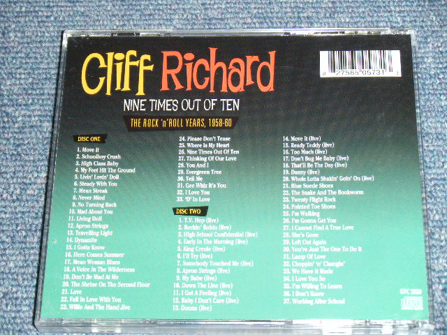 画像: CLIFF RICHARD - NINE TIMES OUT OF TEN : THE ROCK'N' ROLL YERARS, 1958-60 / 2011 EU BRAND NEW 2 CD 