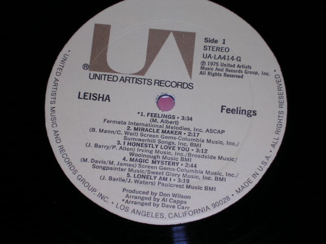 画像: LEISHA ( THE VENTURES ) - FEELINGS / 1975 US ORIGINAL  LP  