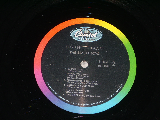 画像: The BEACH BOYS - SURFIN' SAFARI ( Ex- / Ex- MATRIX # A)T1-1-1808-N2#2  / B) T2-1808-D6#2 ) / 1962 US ORIGINAL MONO LP