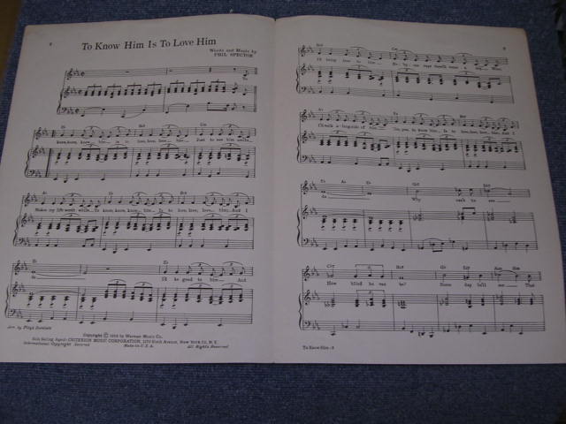 画像: TEDDY BEARS - TO KNOW HIM IS TO LOVE HIM / 1950s??? US ORIGINAL??? SHEET MUSIC 