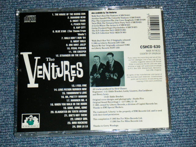 画像: THE VENTURES - WALK DON'T RUN VOL.2 + KNOCK ME OUT  ( 2 in 1: Ex+++/MINT )/ 1995 UK& EU Used  CD 