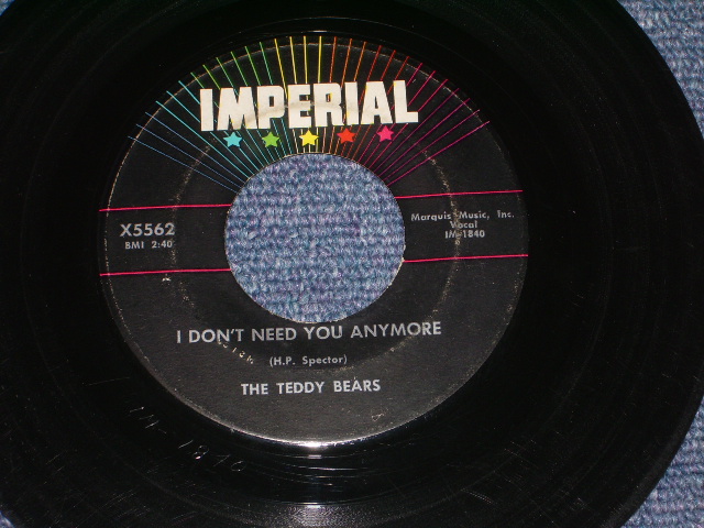 画像: TEDDY BEARS - OH WHY ( VG+++/VG+++ ) / 1959 US ORIGINAL  7" SINGLE 