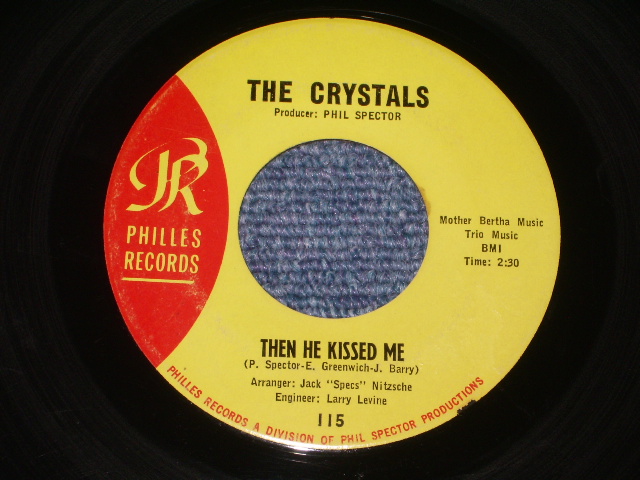 画像1: THE CRYSTALS - THEN HE KISSED ME (Ex/Ex ) /  1964 Version US AMERICA  "YELLOW LABEL"  Used 7" SINGLE 