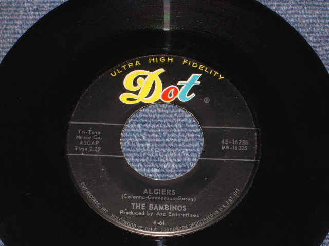 画像: THE BAMBINOS ( on Guitar JERRY McGEE  Of THE VENTURES' LEAD GUITARIST ) - ANDANTE AMORE /  1961 US ORIGINAL 7"45's Single 