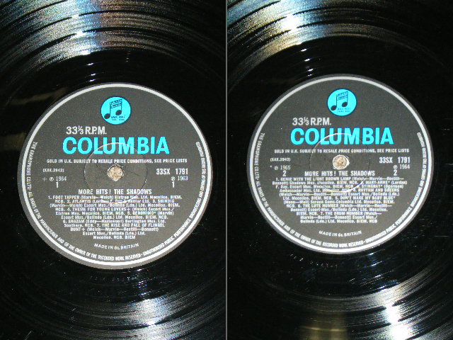 画像: THE SHADOWS - MORE HITS!  ( Ex++/Ex+++  ) / 1965 UK ORIGINAL "BLUE Columbia " Label MONO LP 
