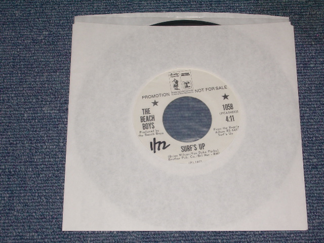 画像1: THE BEACH BOYS - A)  SURF'S UP  B) DON'T GO NEAR THE WATER (MINT-/MINT- / 1971 US AMERICA ORIGINAL "WHITE LABEL PROMO" Used 7"Single