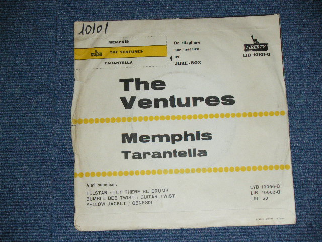 画像: THE VENTURES - A) MEMPHIS / B) TRANTELLA ( Ex-/Ex++ )   / 1960s ITALY  Original 7" Single With PICTURE SLEEVE 