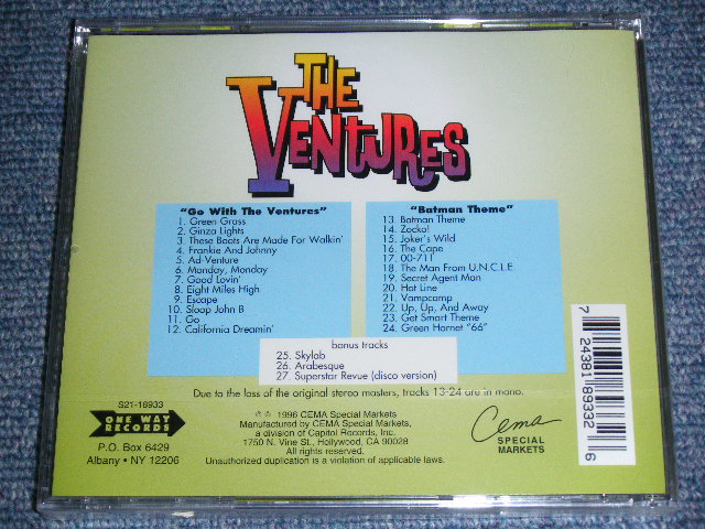 画像: THE VENTURES - GO WITH + THE BATMAN THEME ( 2 in 1+ BONUS TRACK ) / 1996 US ORIGINAL Brand New Sealed CD 