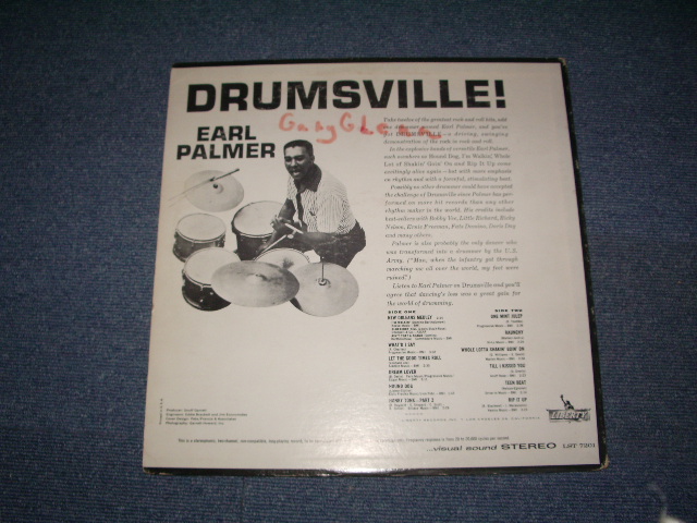 画像: EARL PALMER - DRUMSVILLE! ( Ex+,Ex-/Ex+,Ex- ) / 1961 US ORIGINAL Stereo  LP 