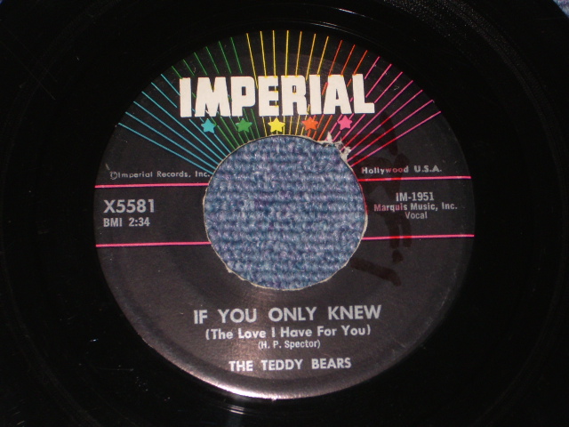 画像: TEDDY BEARS - A)IF YOU ONLY KNEW  B)YOU SAID GOODBYE  ( Ex/Ex ) / 1959 US AMERICAORIGINAL Used 7" SINGLE 