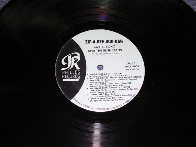 画像: BOB-B-SOXX AND THE BLUE JEANS - ZIP A DEE DOO DAH ( VG+++,VG/Ex+ )  / 1963 US ORIGINAL BLUE LABEL MONO Used  LP 