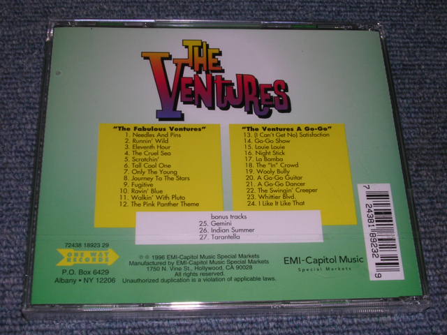 画像: THE VENTURES - THE FABULOUS + A GO GO  ( 2 in 1+ BONUS TRACK ) / 1996 US Sealed CD 