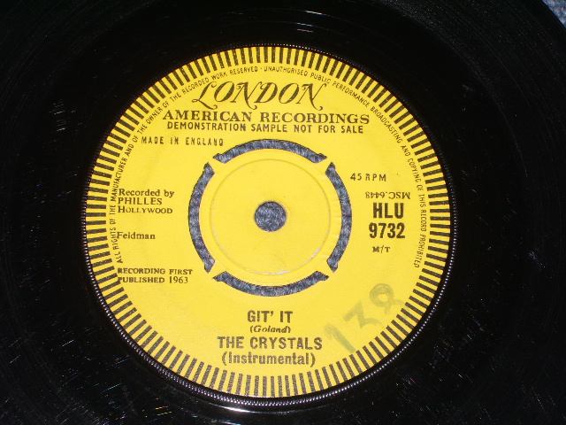 画像: THE CRYSTALS - DA DOO RON ORN ( UK ) / 1963 UK ORIGINAL "YELLOW LABEL " PROMO  7" SINGLE 