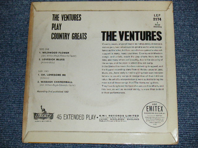 画像: THE VENTURES - PLAY THE COUNTRY GREATS ( Ex/Ex+ ) / 1964 UK Original 7" EP With PICTURE SLEEVE 