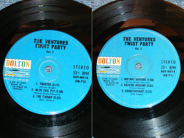 画像: THE VENTURES - TWIST PARTY VOL.2 ( Ex-,Ex+/Ex+ : With STRIPE ) / 1962 US ORIGINAL 7"EP + PICTURE SLEEVE 