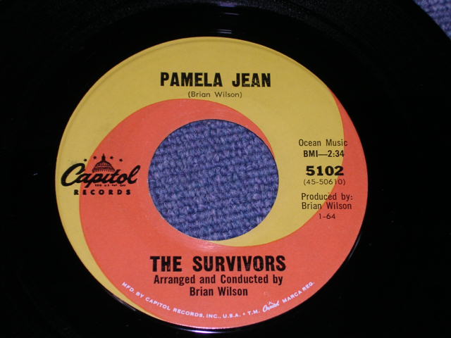 画像1: THE SURVIVORS  With BRIAN WILSON of THE BEACH BOYS - PAREMA JEAN  / 1963 US ORIGINAL 7" SINGLE 