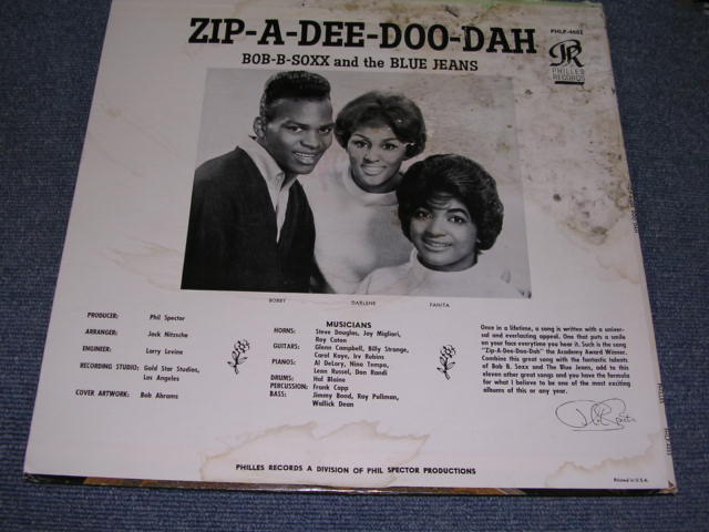 画像: BOB-B-SOXX AND THE BLUE JEANS - ZIP A DEE DOO DAH ( VG+++,VG/Ex+ )  / 1963 US ORIGINAL BLUE LABEL MONO Used  LP 