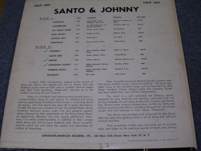 画像: SANTO & JOHNNY - SANTO & JOHNNY ( DEBUT ALBUM included SLEEP WALK ) / 1959 US ORIGINAL MONO LP 