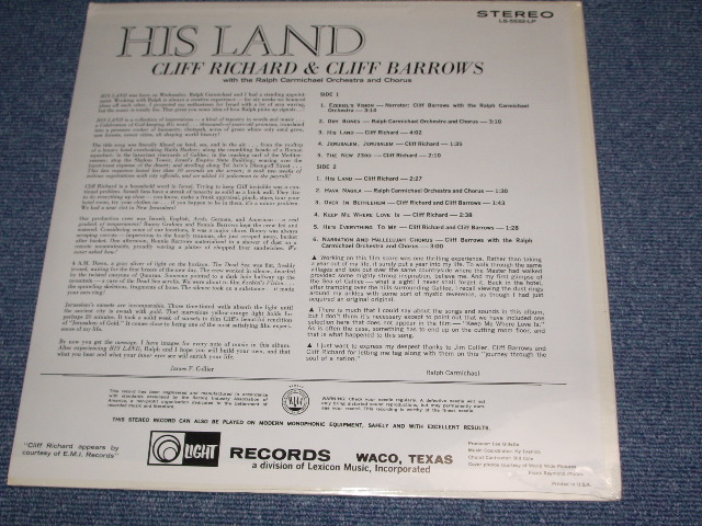 画像: CLIFF RICHARD - HIS LAND ( OST ) / 1960s US ORIGINAL Brand New  SEALED LP 