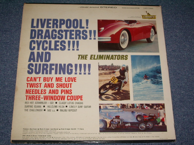 画像: THE ELIMINATORS  - LIVERPOOL! DRAGSTERS!! CYCLES!!! SURFING!!!!  ( STEREO : Ex++/Ex+ ) / 1964 US ORIGINAL Stereo  LP 