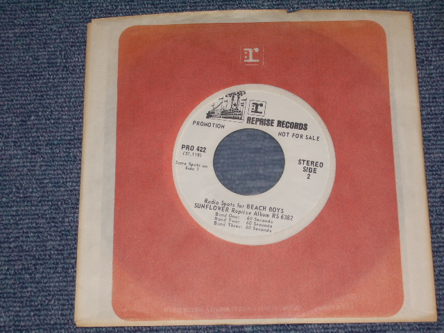 画像: THE BEACH BOYS - Radio Spots for BEACH BOYS SUNFLOWER Reprise Album RS-6382 / 1970 US ORIGINAL Promo Only 7"Single